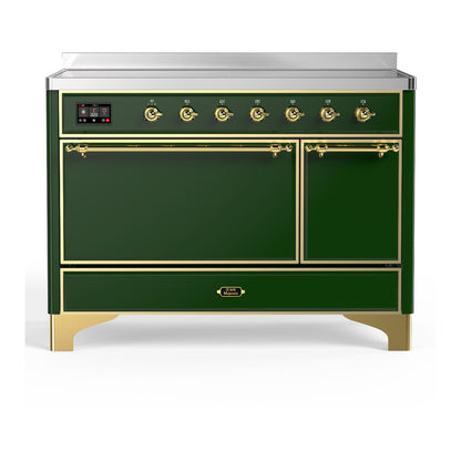 ILVE Majestic III 48" Emerald Green Induction Range with 6 Elements Solid Door