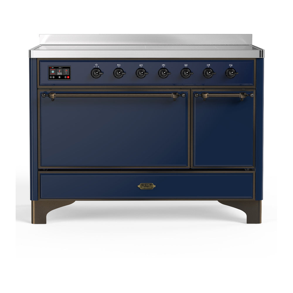 ILVE Majestic III 48" Midnight Blue Induction Range with 6 Elements Solid Door