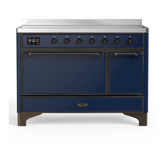 ILVE Majestic III 48" Midnight Blue Induction Range with 6 Elements Solid Door