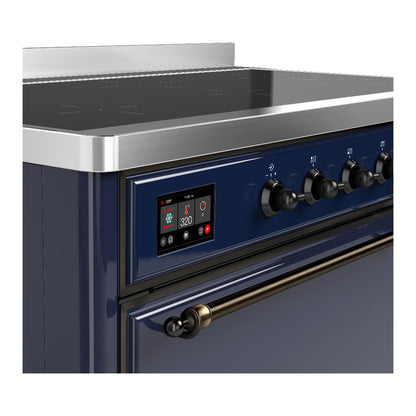 ILVE Majestic III 48" Midnight Blue Induction Range with 6 Elements Solid Door