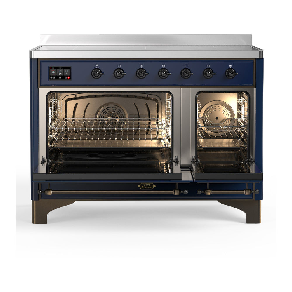ILVE Majestic III 48" Midnight Blue Induction Range with 6 Elements Solid Door