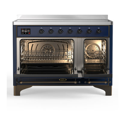 ILVE Majestic III 48" Midnight Blue Induction Range with 6 Elements Solid Door