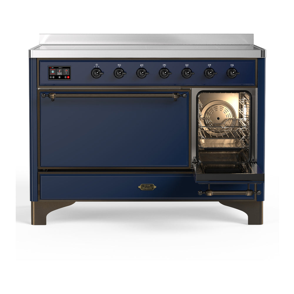 ILVE Majestic III 48" Midnight Blue Induction Range with 6 Elements Solid Door