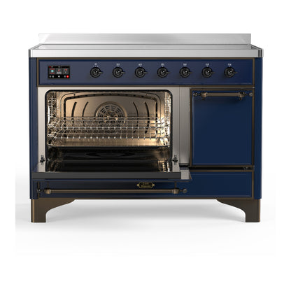 ILVE Majestic III 48" Midnight Blue Induction Range with 6 Elements Solid Door