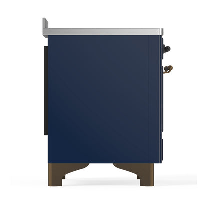 ILVE Majestic III 48" Midnight Blue Induction Range with 6 Elements Solid Door
