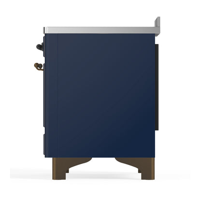 ILVE Majestic III 48" Midnight Blue Induction Range with 6 Elements Solid Door