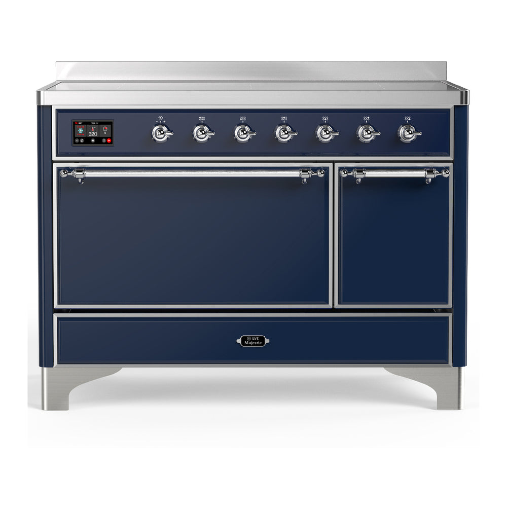 ILVE Majestic III 48" Midnight Blue Induction Range with 6 Elements Solid Door