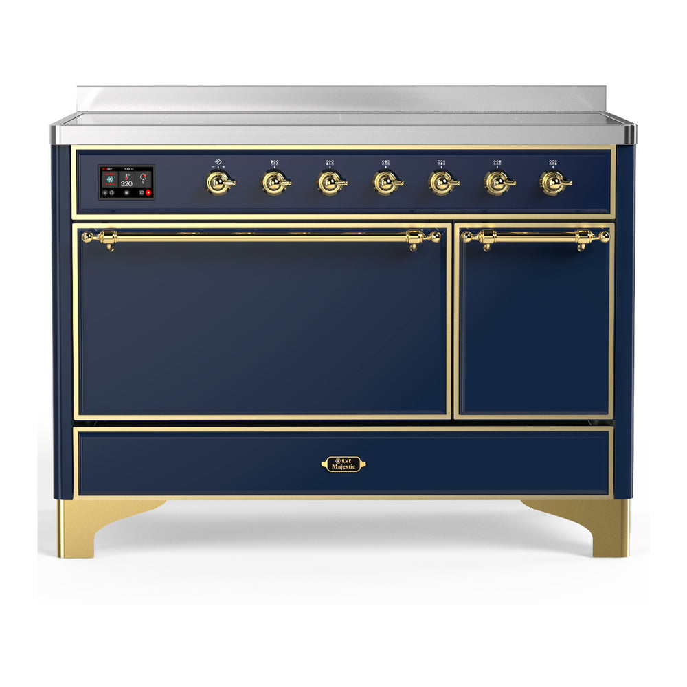 ILVE Majestic III 48" Midnight Blue Induction Range with 6 Elements Solid Door