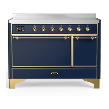 ILVE Majestic III 48" Midnight Blue Induction Range with 6 Elements Solid Door