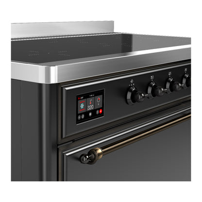 ILVE Majestic III 48" Graphite Matte Induction Range with 6 Elements Solid Door