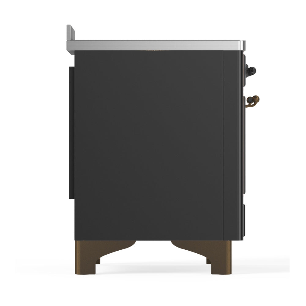 ILVE Majestic III 48" Graphite Matte Induction Range with 6 Elements Solid Door
