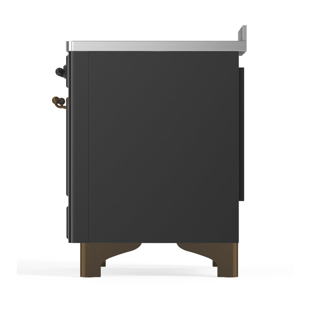 ILVE Majestic III 48" Graphite Matte Induction Range with 6 Elements Solid Door