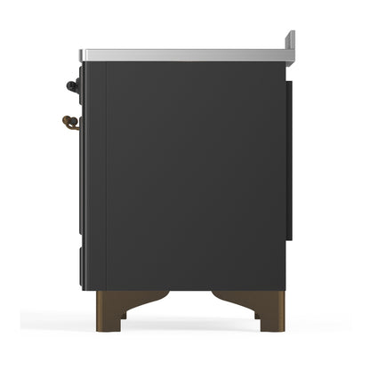 ILVE Majestic III 48" Graphite Matte Induction Range with 6 Elements Solid Door