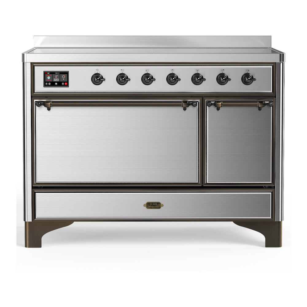 ILVE Majestic III 48" Stainless Steel Induction Range with 6 Elements Solid Door