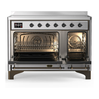 ILVE Majestic III 48" Stainless Steel Induction Range with 6 Elements Solid Door