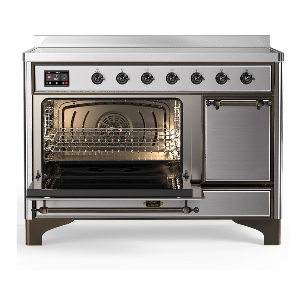 ILVE Majestic III 48" Stainless Steel Induction Range with 6 Elements Solid Door