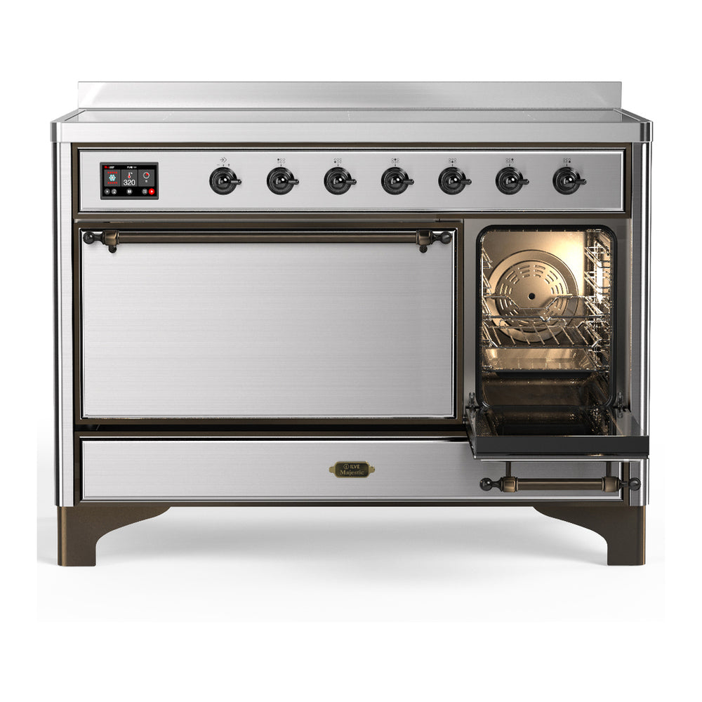 ILVE Majestic III 48" Stainless Steel Induction Range with 6 Elements Solid Door