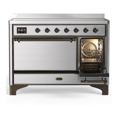 ILVE Majestic III 48" Stainless Steel Induction Range with 6 Elements Solid Door