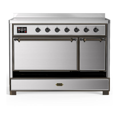 ILVE Majestic III 48" Stainless Steel Induction Range with 6 Elements Solid Door