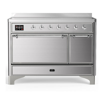 ILVE Majestic III 48" Stainless Steel Induction Range with 6 Elements Solid Door