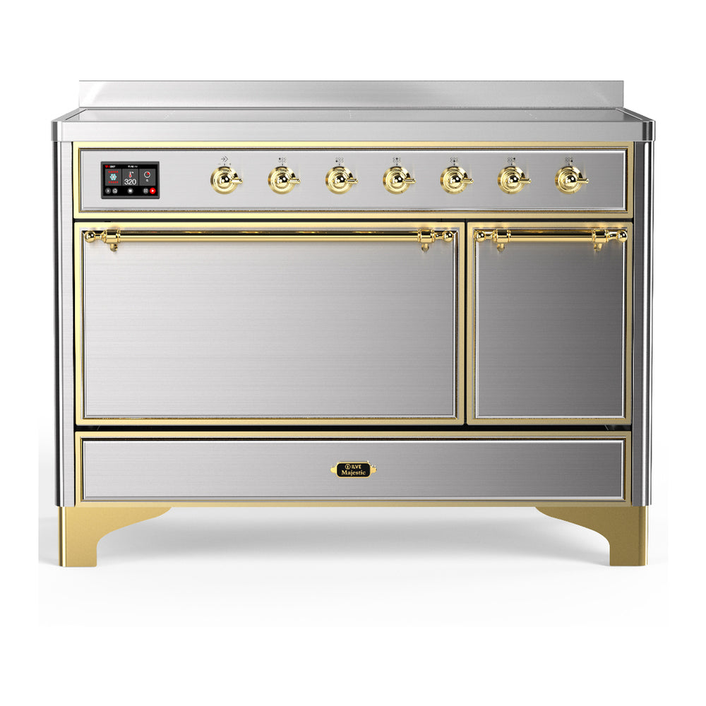 ILVE Majestic III 48" Stainless Steel Induction Range with 6 Elements Solid Door