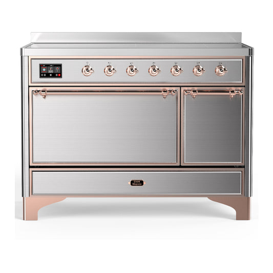 ILVE Majestic III 48" Stainless Steel Induction Range with 6 Elements Solid Door