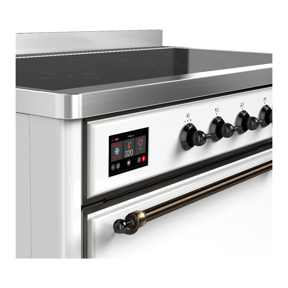 ILVE Majestic III 48" White Induction Range with 6 Elements Solid Door