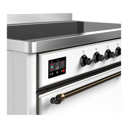 ILVE Majestic III 48" White Induction Range with 6 Elements Solid Door