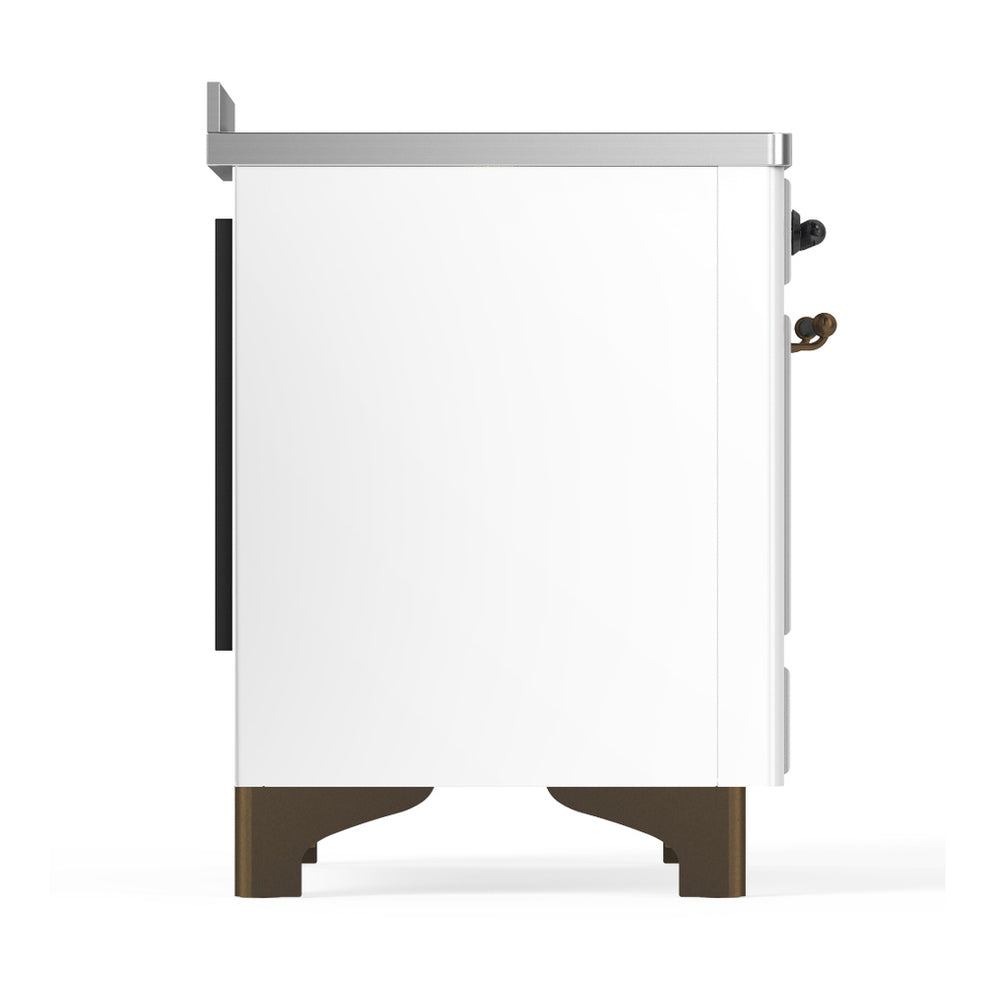 ILVE Majestic III 48" White Induction Range with 6 Elements Solid Door