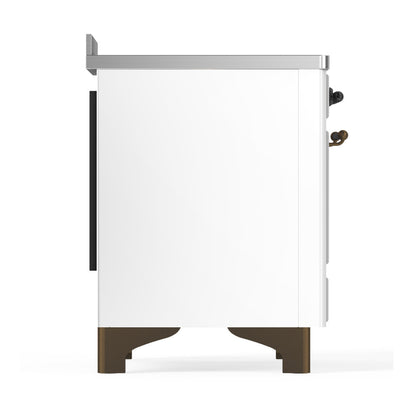 ILVE Majestic III 48" White Induction Range with 6 Elements Solid Door