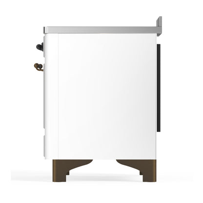 ILVE Majestic III 48" White Induction Range with 6 Elements Solid Door
