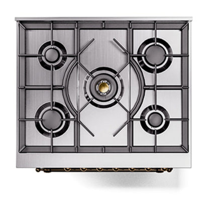 ILVE Nostalgie II Noblesse 30" Midnight Blue Dual Fuel Range with 5 Burners Triple Glass Door Liquid Propane