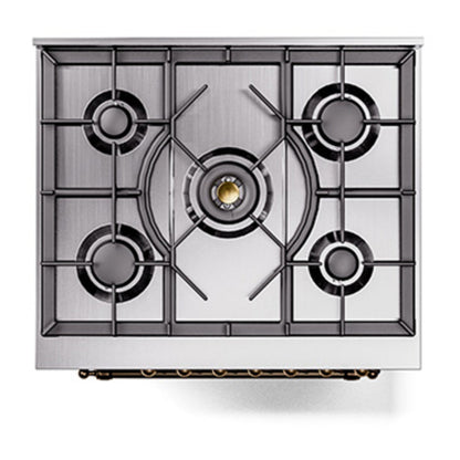 ILVE Nostalgie II Noblesse 30" Midnight Blue Dual Fuel Range with 5 Burners Triple Glass Door Natural Gas