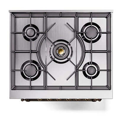 ILVE Nostalgie II Noblesse 30" Graphite Matte Dual Fuel Range with 5 Burners Triple Glass Door Natural Gas