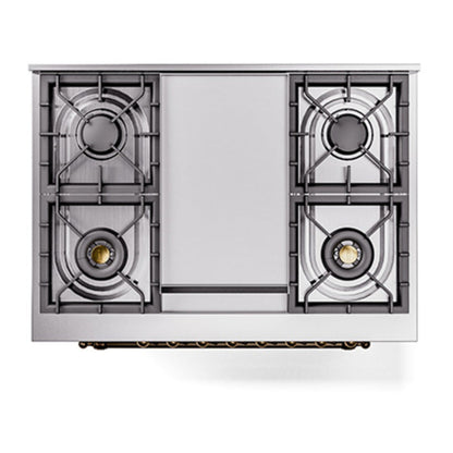 ILVE Nostalgie II Noblesse 36" RAL Dual Fuel Range with 6 Burners and Griddle Triple Glass Door Natural Gas