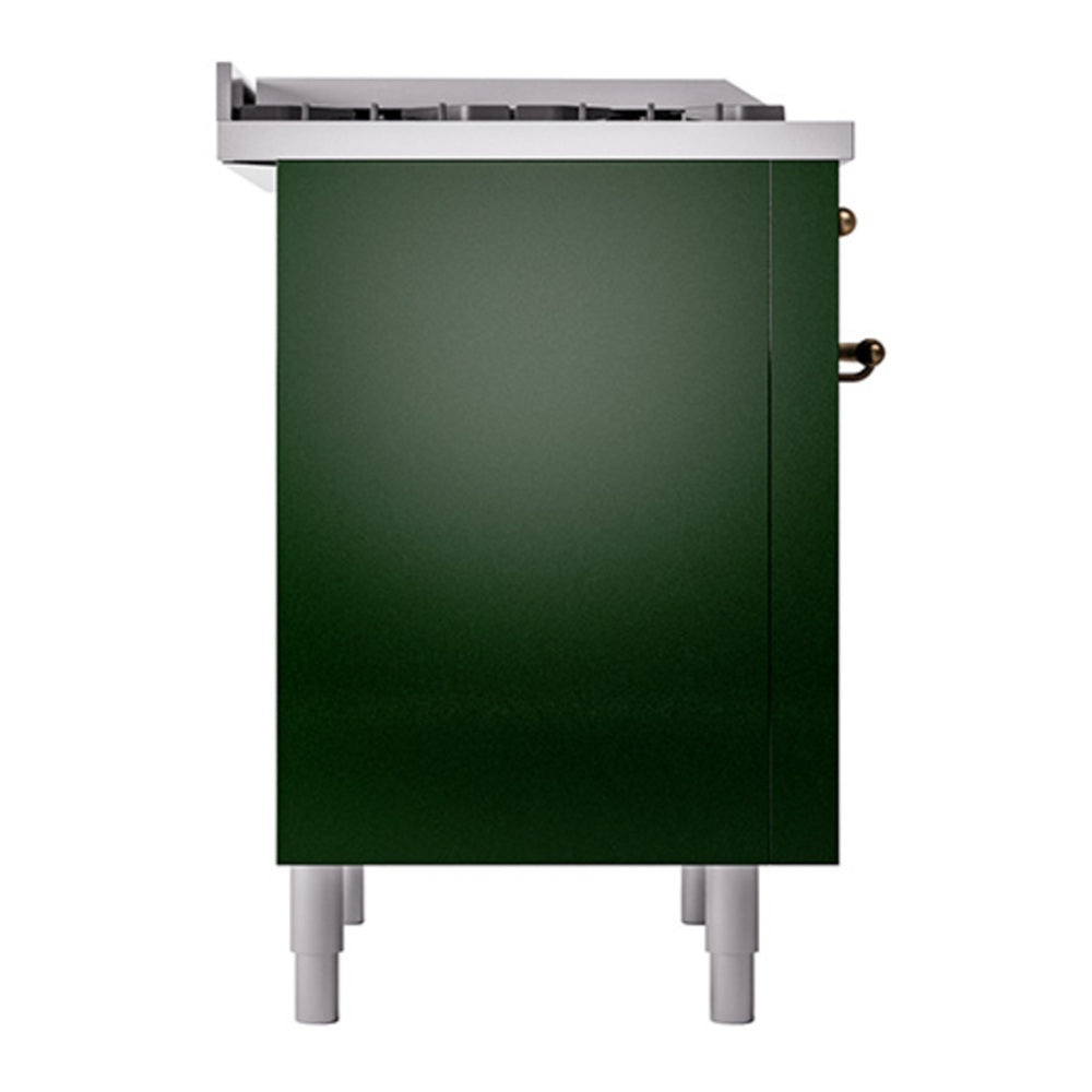 ILVE Nostalgie II Noblesse 36" Emerald Green Dual Fuel Range with 6 Burners and Griddle Solid Door Natural Gas