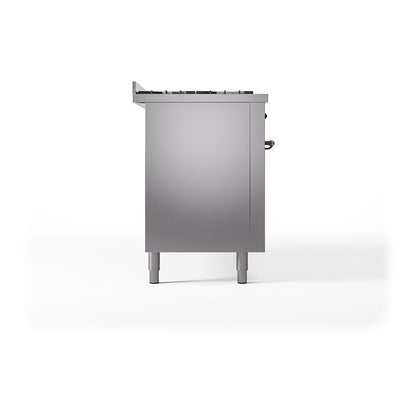 ILVE Nostalgie II Noblesse 60" Stainless Steel Dual Fuel Range with 9 Burners and Griddle Solid Door Natural Gas