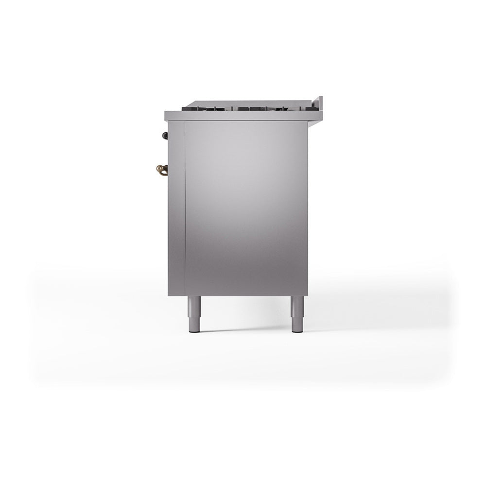 ILVE Nostalgie II Noblesse 60" Stainless Steel Dual Fuel Range with 9 Burners and Griddle Solid Door Natural Gas