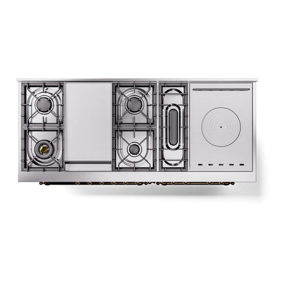 ILVE Nostalgie II Noblesse 60" Graphite Matte Dual Fuel Range with 7 Burners, Griddle and French Top Solid Door Liquid Propane