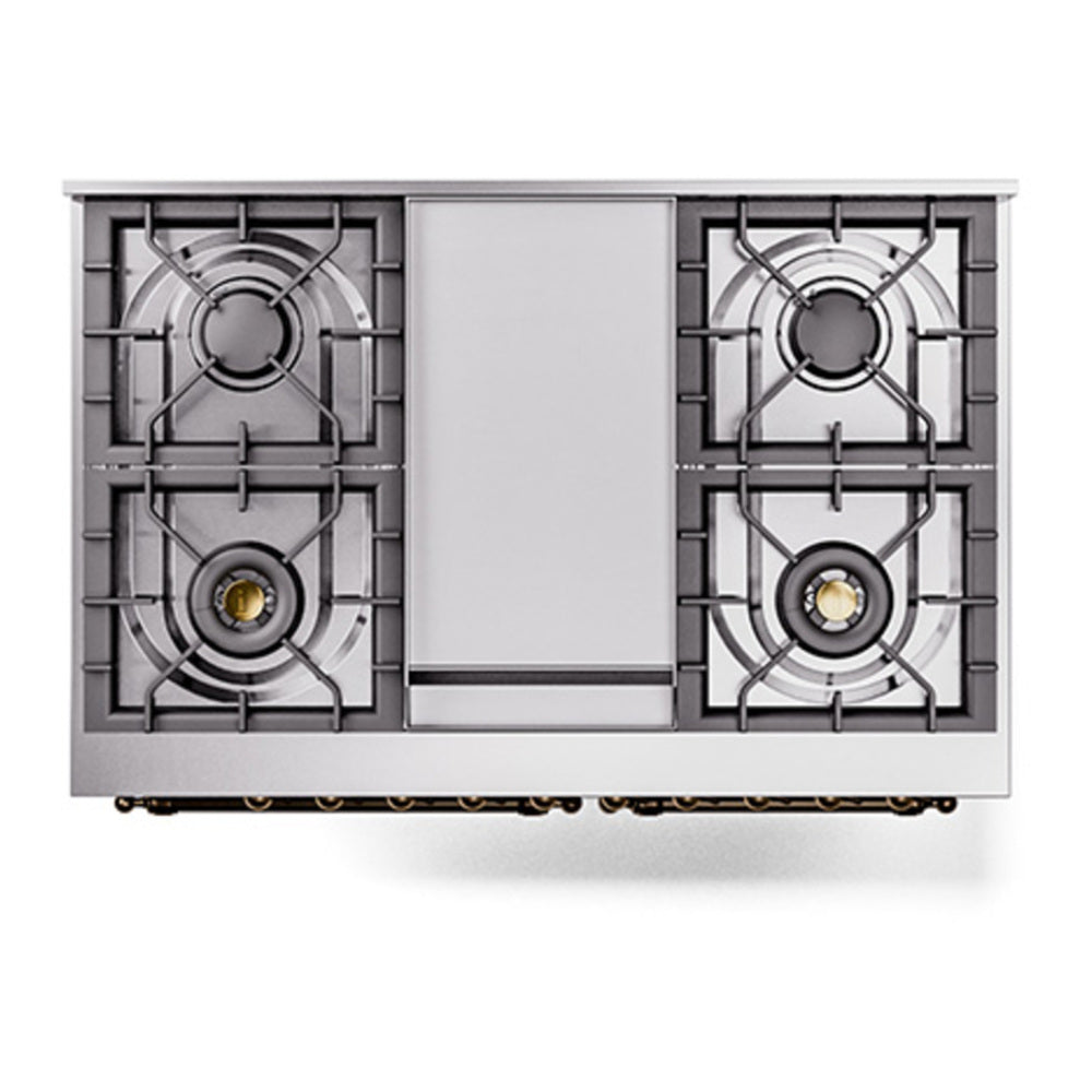 ILVE Nostalgie II Noblesse 40" Graphite Matte Dual Fuel Range with 6 Burners and Griddle Triple Glass Door Natural Gas