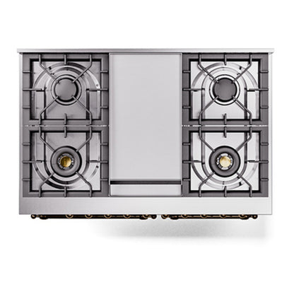 ILVE Nostalgie II Noblesse 40" Graphite Matte Dual Fuel Range with 6 Burners and Griddle Triple Glass Door Natural Gas