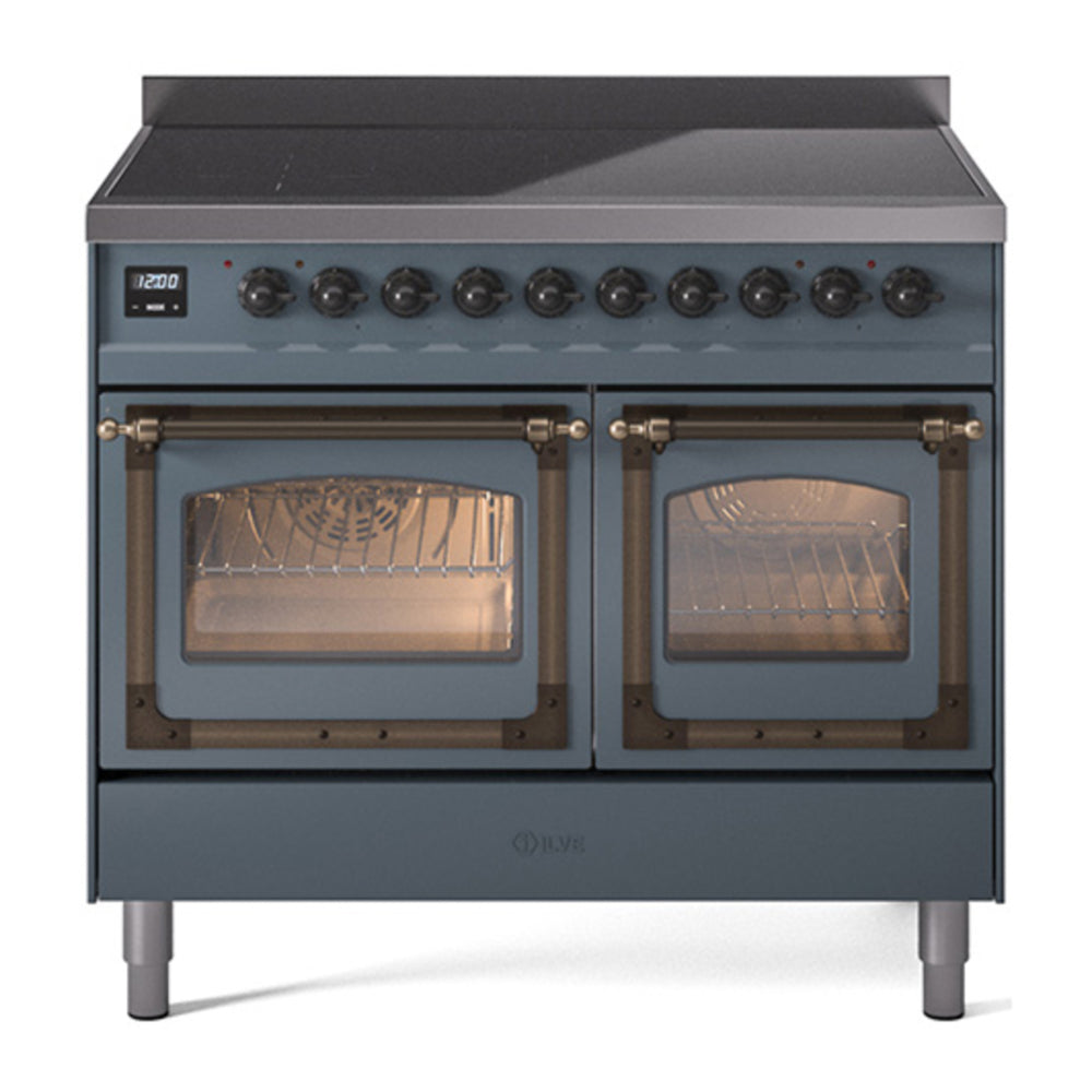 ILVE Nostalgie II Noblesse 40" Blue Grey Induction Range with 6 Elements Triple Glass Door