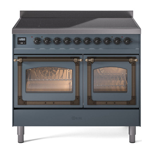 ILVE Nostalgie II Noblesse 40" Blue Grey Induction Range with 6 Elements Triple Glass Door