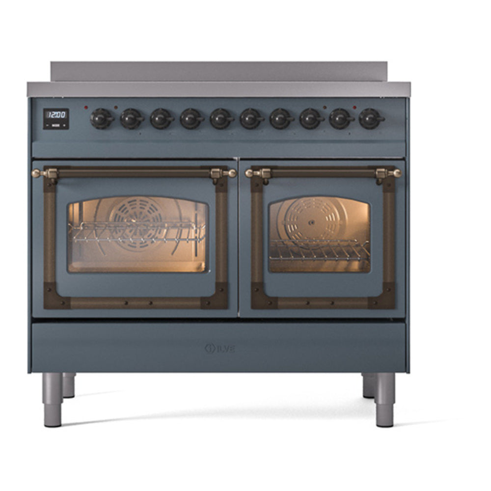 ILVE Nostalgie II Noblesse 40" Blue Grey Induction Range with 6 Elements Triple Glass Door
