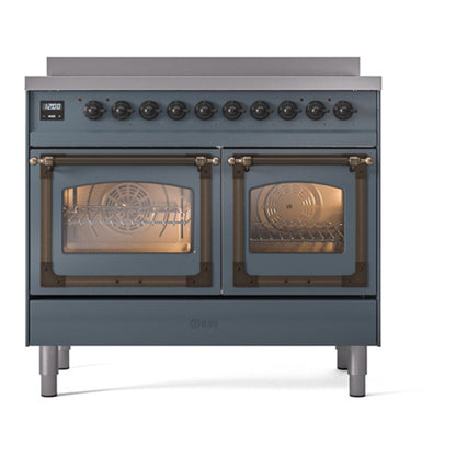 ILVE Nostalgie II Noblesse 40" Blue Grey Induction Range with 6 Elements Triple Glass Door