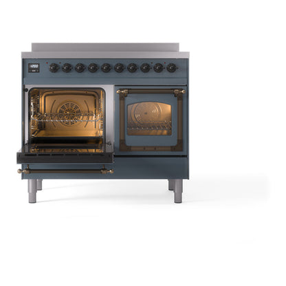 ILVE Nostalgie II Noblesse 40" Blue Grey Induction Range with 6 Elements Triple Glass Door