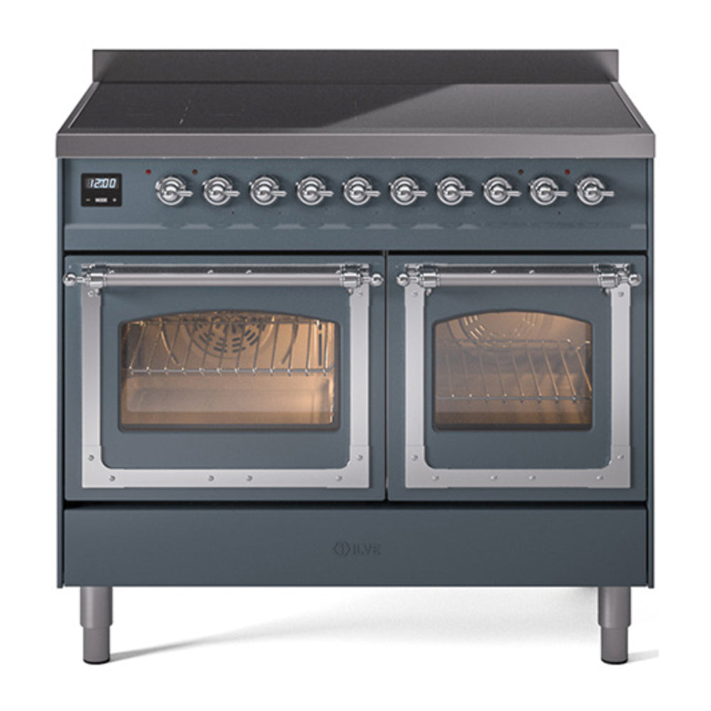 ILVE Nostalgie II Noblesse 40" Blue Grey Induction Range with 6 Elements Triple Glass Door