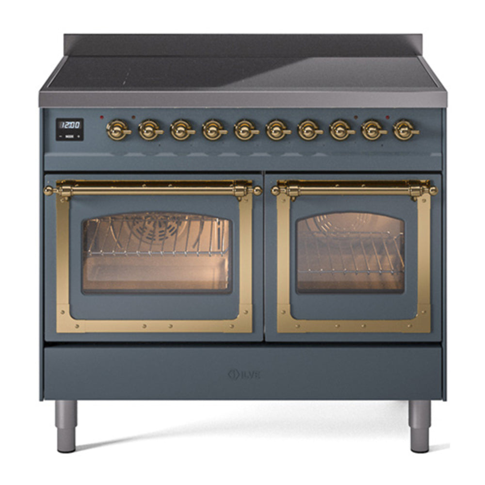 ILVE Nostalgie II Noblesse 40" Blue Grey Induction Range with 6 Elements Triple Glass Door