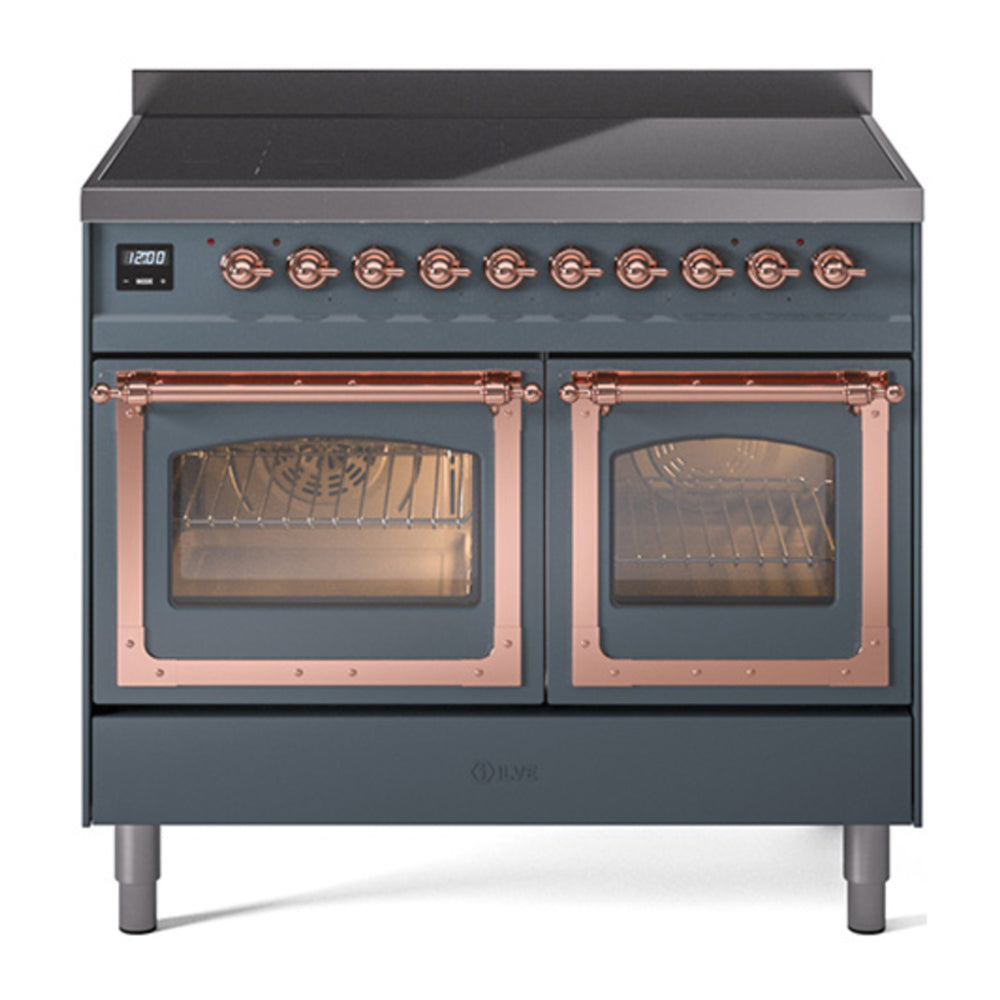 ILVE Nostalgie II Noblesse 40" Blue Grey Induction Range with 6 Elements Triple Glass Door