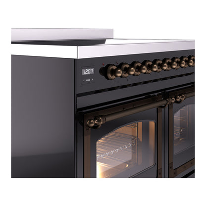 ILVE Nostalgie II Noblesse 40" Glossy Black Induction Range with 6 Elements Triple Glass Door